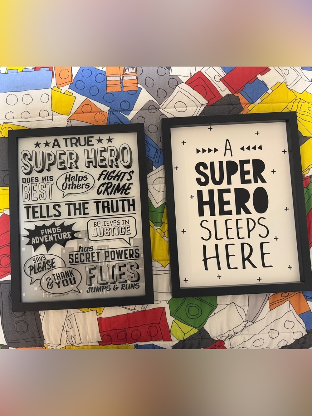 Black Framed Super Hero Wall Art - Home Art